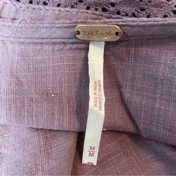 Free People Joi cropped cotton top purple M milkmaid y2k cottage corset whimsy - Picture 2 of 9